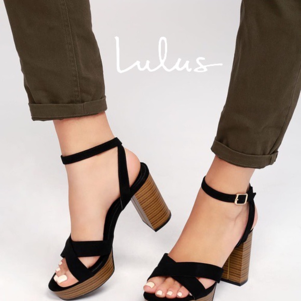 Lulu’s Chunky Heels Sandals 9